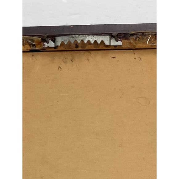 Vtg Paint By Number Cabin Lodge with Snowy Mountain View 18x14 Framed 50s PBN - Picture 7 of 7